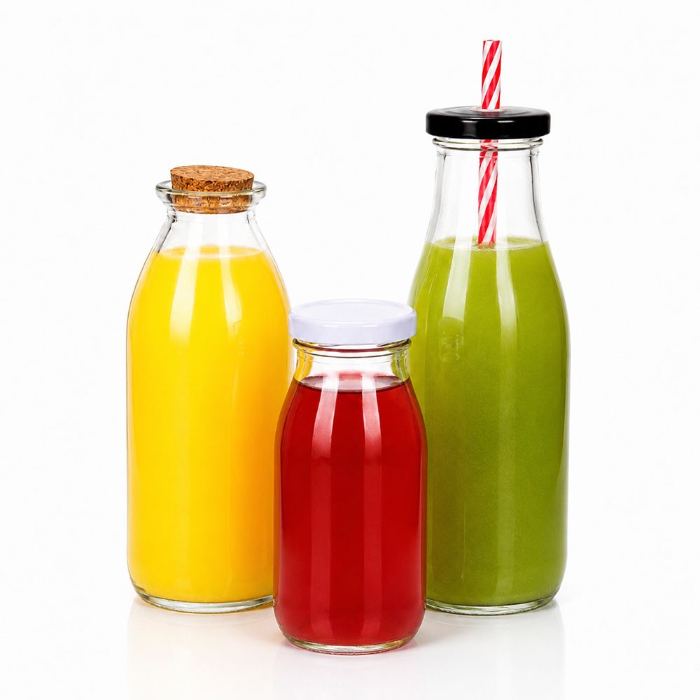 Wholesale Empty Glass Bottles for Milk & Juice