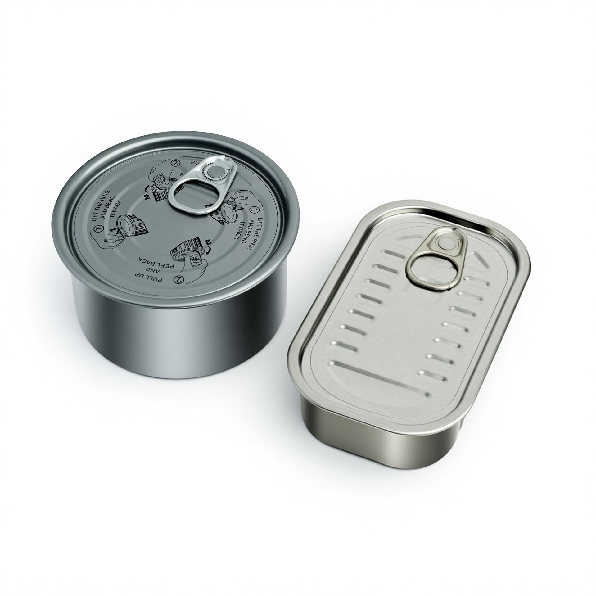 Food Grade Two Piece Empty Tin Cans for Meat  Fish Packaging