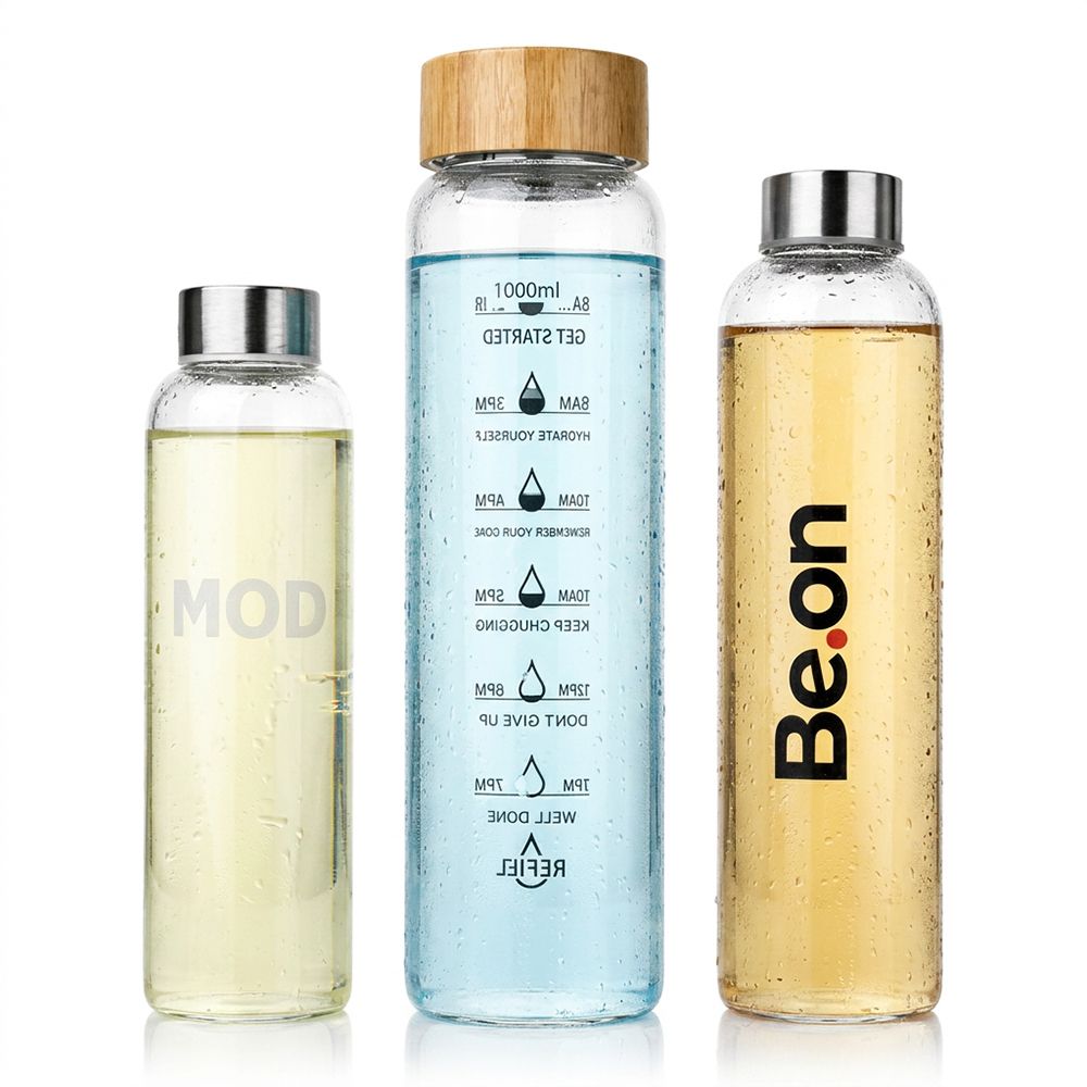 Custom Logo Borosilicate Glass Water Cup Custom Size & Lid Wholesale Heat Resistant Drinking Mug