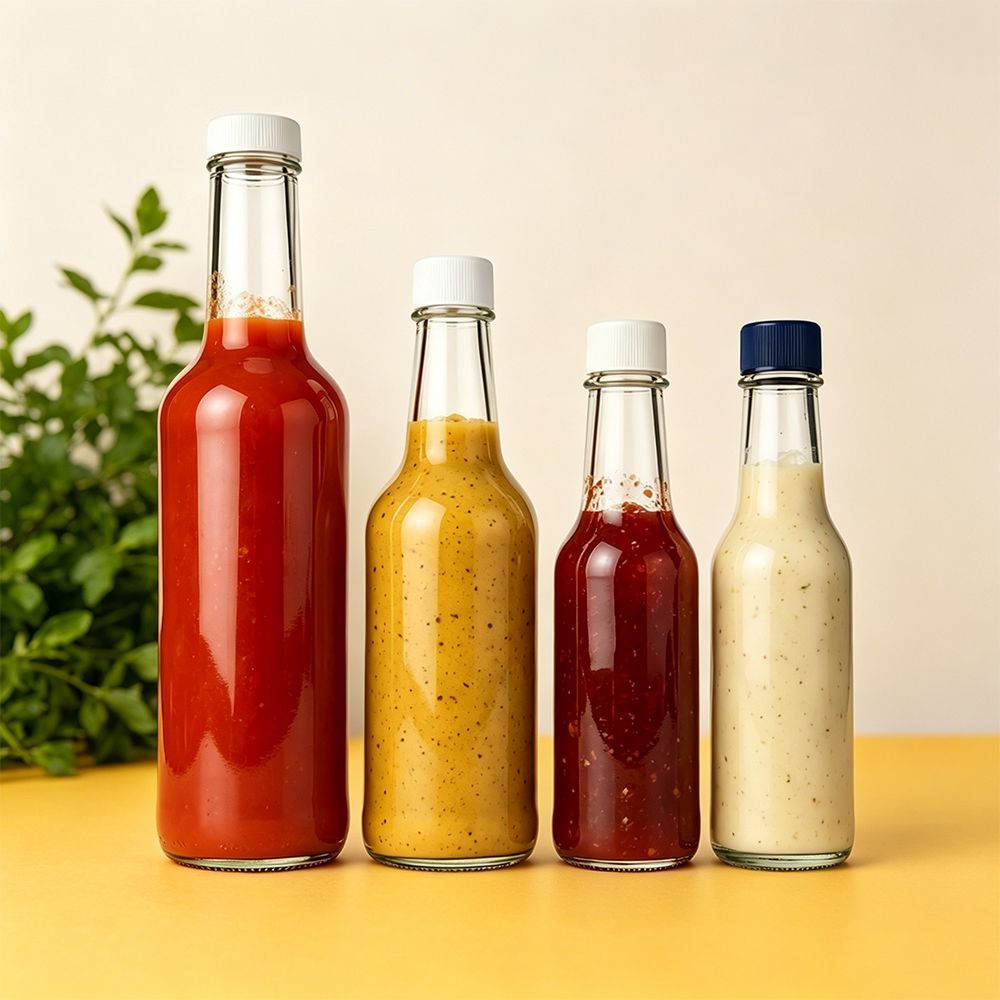 Premium Glass Sauce Bottles for Hot Sauce, BBQ Sauce & Condiment Packaging