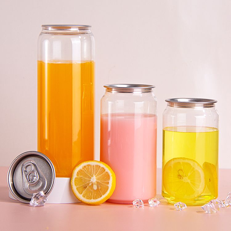 Hot Sale Large Size 8OZ 250ML Clear Blank Plastic Easy Open Cans for Soda Beer