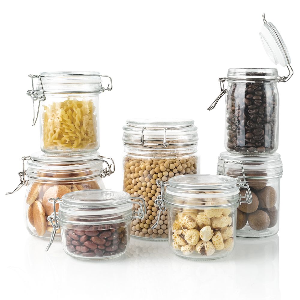 Wholesale Customized Sealed Glass Storage Jar Swing Top Clip Lid